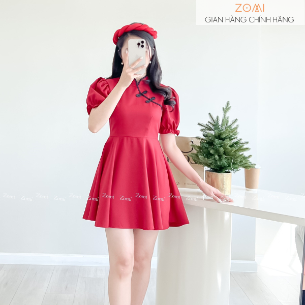 Đầm sườn xám dáng xòe thiết kế cách điệu ZOMI D9494