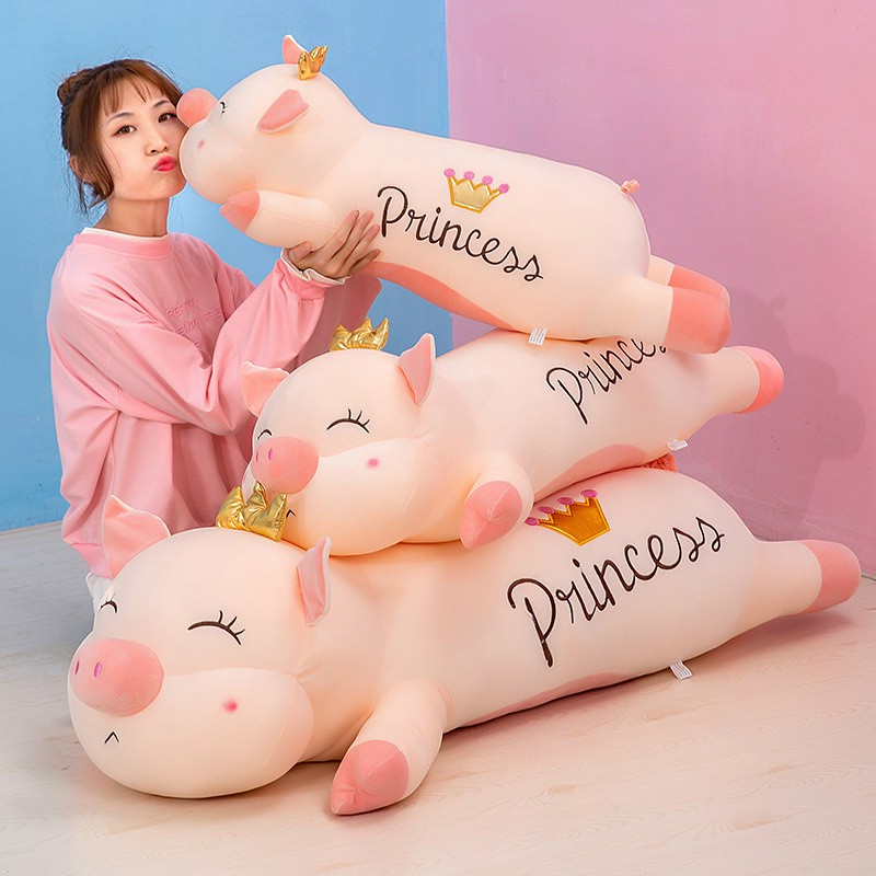 Gấu Bông Heo Vương Miện Princess , Gối Ôm Heo Vương Miện Nằm Ôm Ngủ Thoải Mái