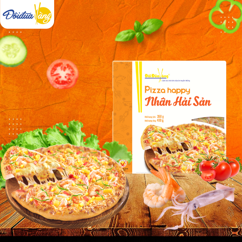 Pizza hải sản tươi ngon hộp 350gr Đôi Đũa Vàng - Giao tại Hà Nội và Hồ Chí Minh
