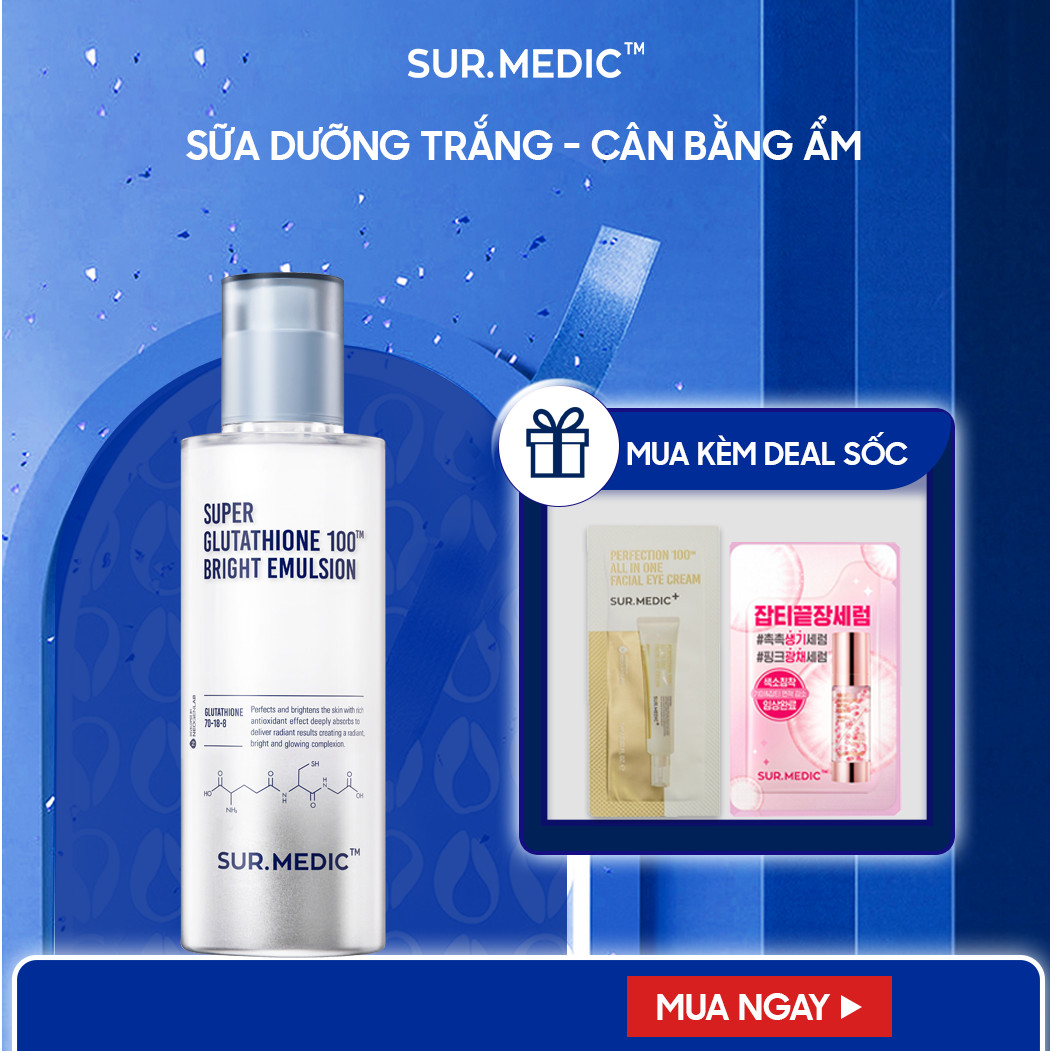 Sữa Dưỡng Trắng, Cân Bằng Ẩm Cho DaSURMEDIC+ Super Glutathione 100 Bright Emulsion 120ML