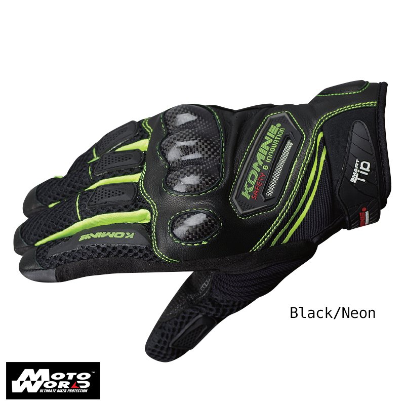 Găng tay cao cấp Komine GK167 màu đen xanh lá