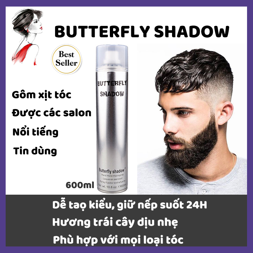 [HCM][CHÍNH HÃNG] Gôm Xịt Tóc BUTTERFLY SHADOW 600ml Giữ Nếp Lâu Dễ Tạo Kiểu Gôm Xịt Dành Cho Nam Và Nữ Sự Dụng Với Keo Vuốt Tóc Sáp Vuốt Tóc Gel Vuốt Tóc Open