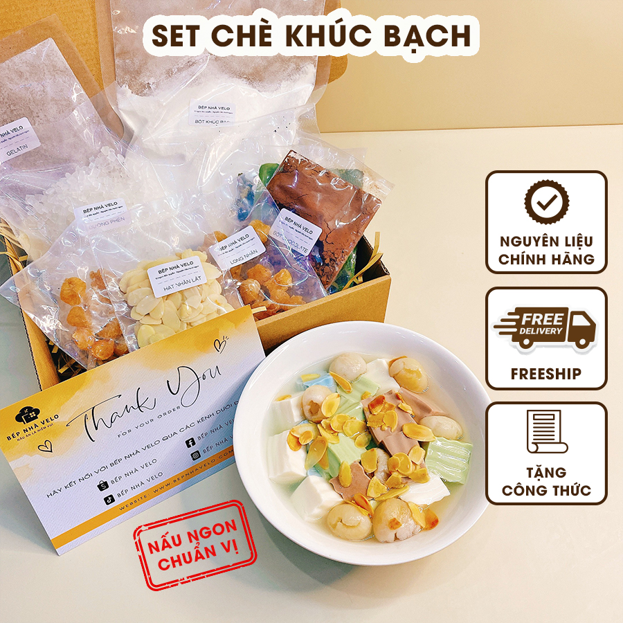 Set chè khúc bạch - nấu được 25 chén chuẩn vị - bếp nhà velo