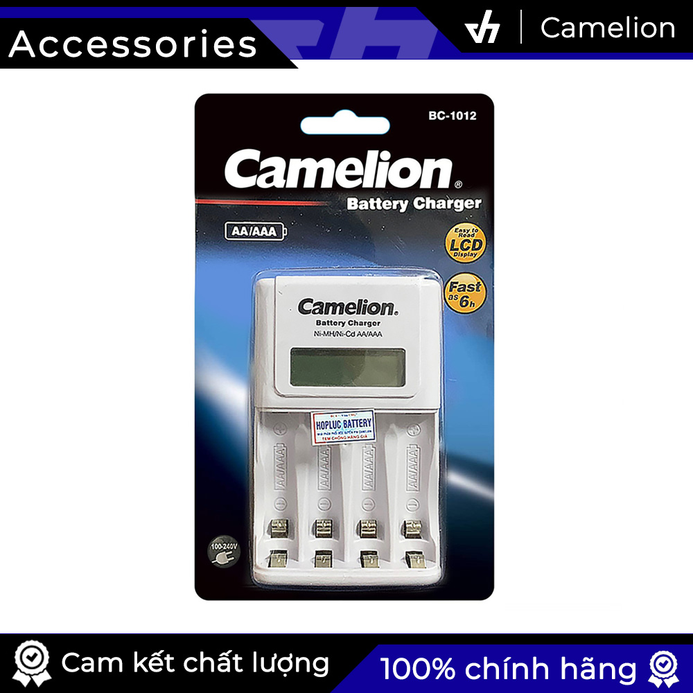 Bộ sạc pin Camelion 1012 có màn hình - Sạc nhanh hơn, tự ngắt sạc