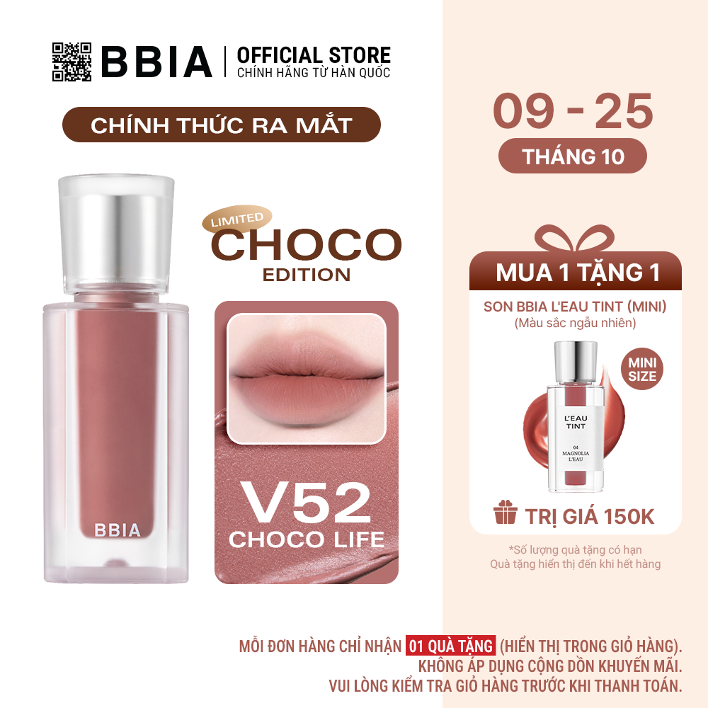 [NEW] Son kem nhung thuần chay, nhẹ môi BBIA Last Velvet Tint Re-new Version 5g