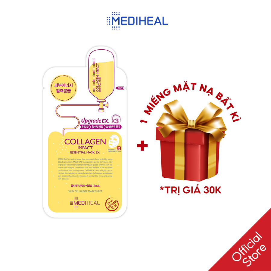 Mặt nạ collagen ngăn ngừa lão hóa da Mediheal Collagen Impact Essential Mask EX 24ml, cung cấp thành phần hoạt hóa collagen [K3]
