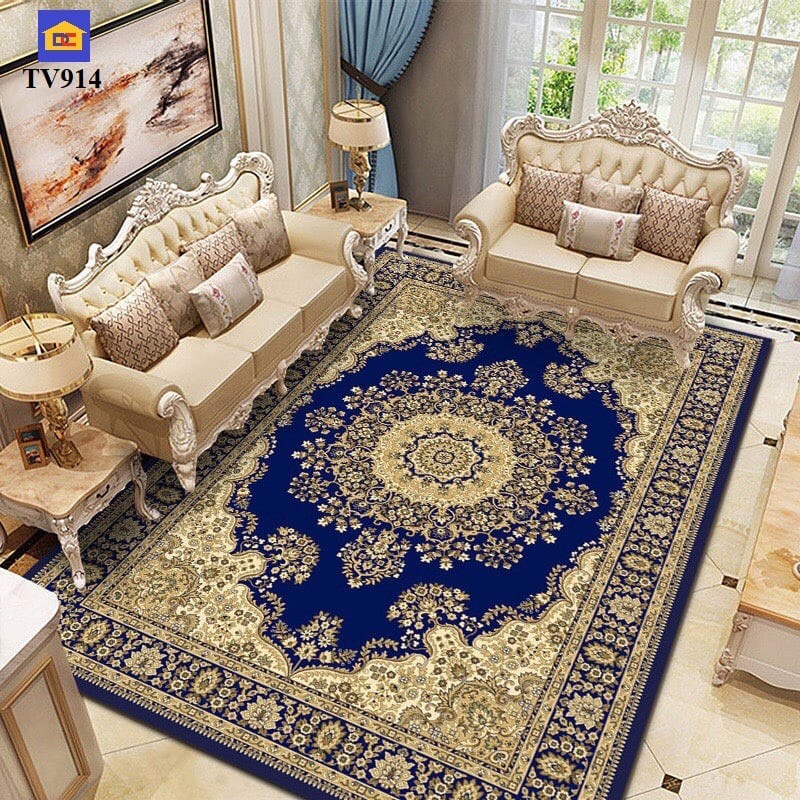 Thảm Bali trải sàn, phòng khách 1m6 x 2m3 mẫu mới hoa xanh
