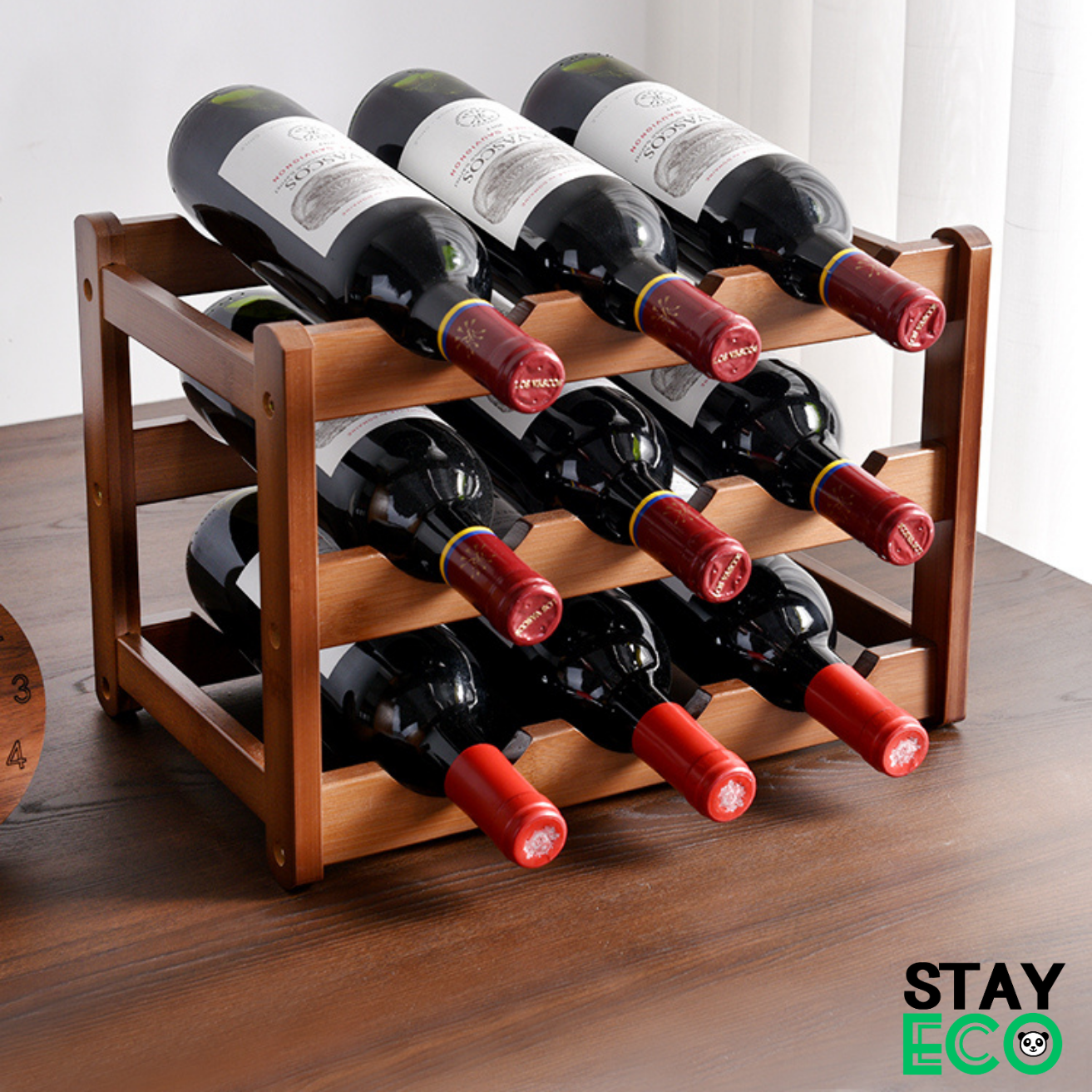 Giá đựng rượu sang trọng STAY ECO kệ đựng rượu bằng tre nhiều kích thước phong cách Bắc Âu