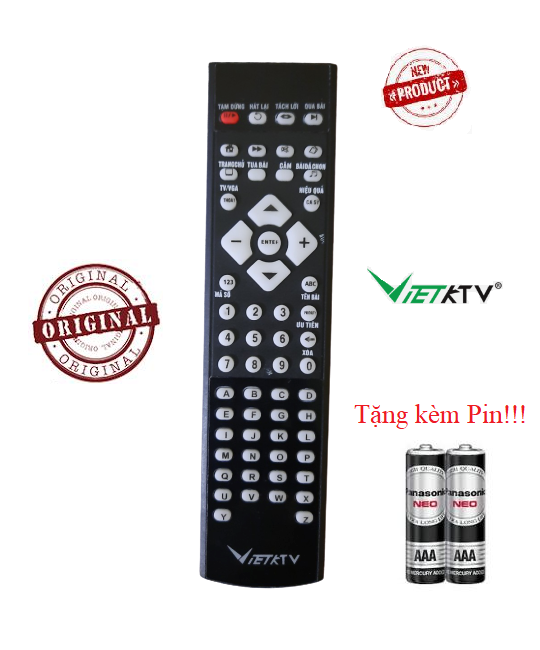 Điều khiển đầu VietkTV- Hàng tốt chính hãng Tặng kèm Pin
