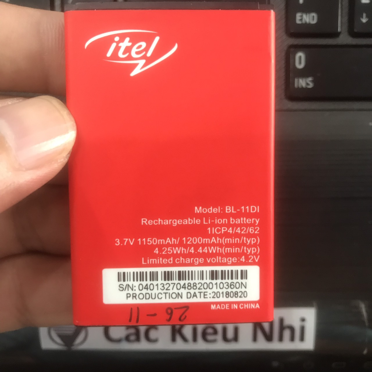 Pin iTel 5025 it5025 | 6120 it6120 | BL-11DI 1200mAh 3.7V 4.44Wh zin chính hãng