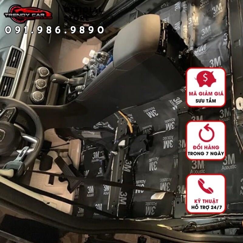 Tấm cách âm 3M ACOUSTIC 3 lớp siêu chống ồn màu đen hàng nhập khẩu