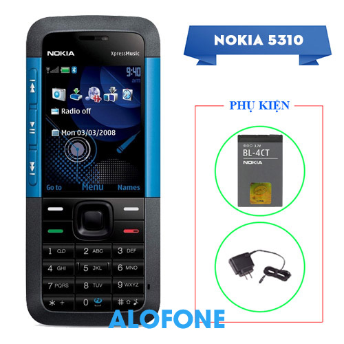 [HÀNG CHÍNH HÃNG - BẢO HÀNH 1 NĂM] Điện thoại Nokia 5310 Xpressmusic cổ điển nghe nhạc hay kiểu dáng siêu mỏng (tặng kèm pin sạc)