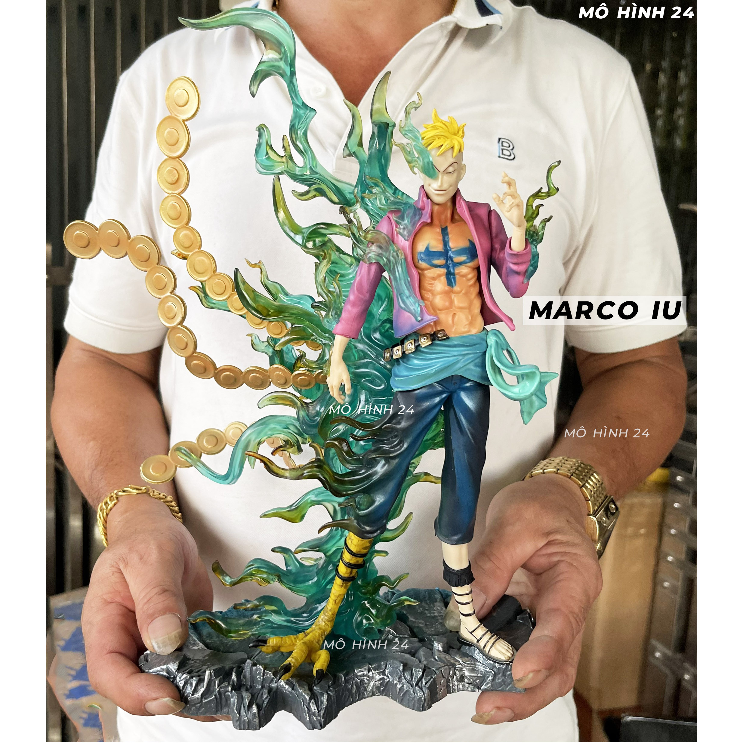 Mô hình nhân vật Marco Phoenix đội trưởng đội 1 băng râu trắng figure one piece phượng hoàng marco Lai dáng đứng