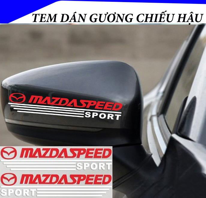 Tem dán gương chiếu hậu ô tô mazda speed - decal mirror