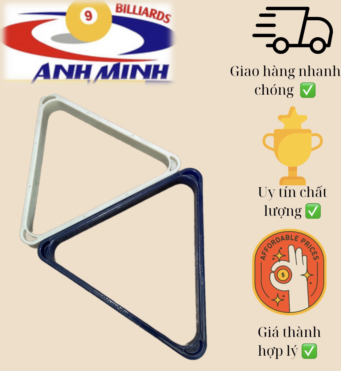 Tam giác xếp bóng bida loại cứng