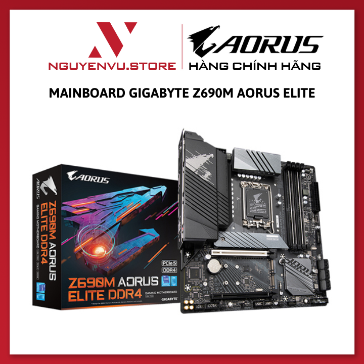 Mainboard Gigabyte Z690M AORUS ELITE (Intel Z690, Socket 1700, ATX, 4 khe Ram DDR4) - Hàng Chính Hãng