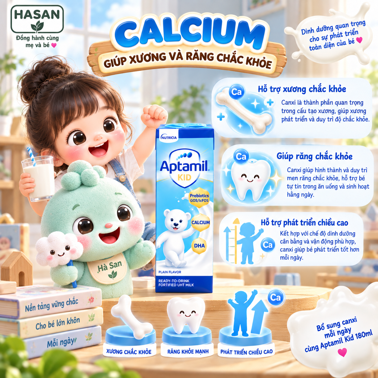 Aptamil Kid 180ml Nguyên Thùng Sữa Pha Sẵn Cho Bé, DHA Canxi Prebiotics, Hộp Nhỏ Tiện Lợi