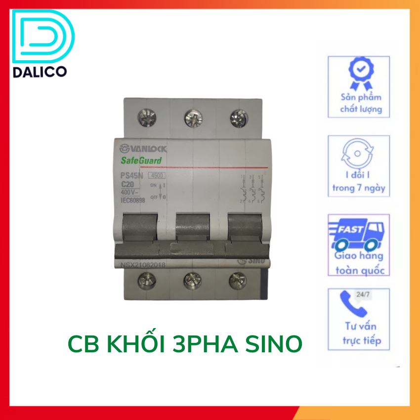 Cb 3pha sino vanlock từ 20a tới 100a