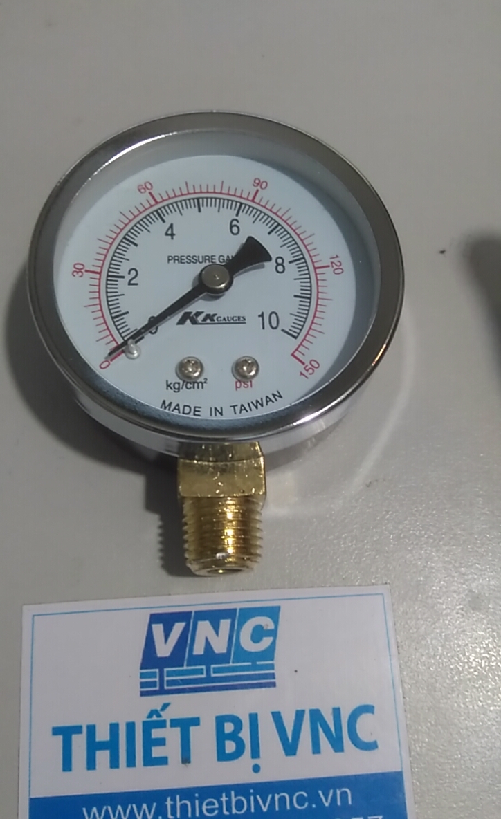 Đồng hồ đo áp suất khí nén 10kg/cm2 chân ren 13mm
