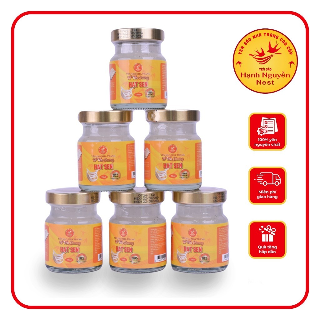 Combo 6 hủ yến chưng hạt sen 30% hàm lượng yến - Yến Sào Hạnh Nguyễn Nest