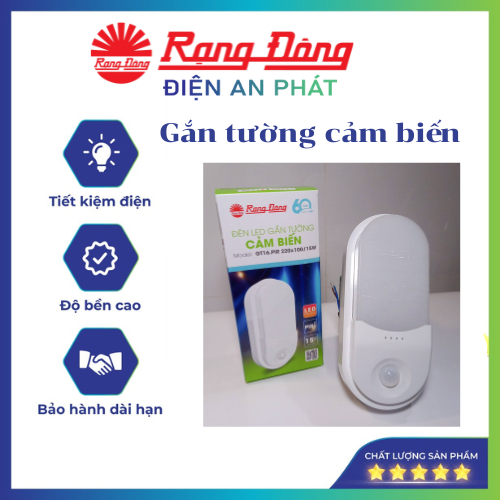 Đèn led gắn tường cảm biến rạng đông 15w model gt16.pir 220x100/15w