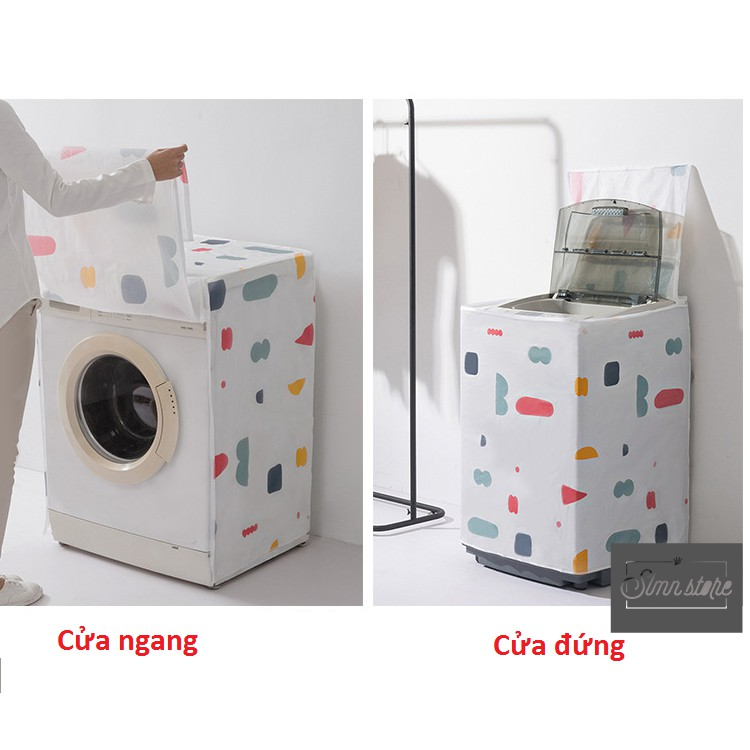 Tấm phủ Áo trùm miếng đậy che phủ bảo vệ máy giặt cửa trên cửa ngang kích thước 62x56x83cm