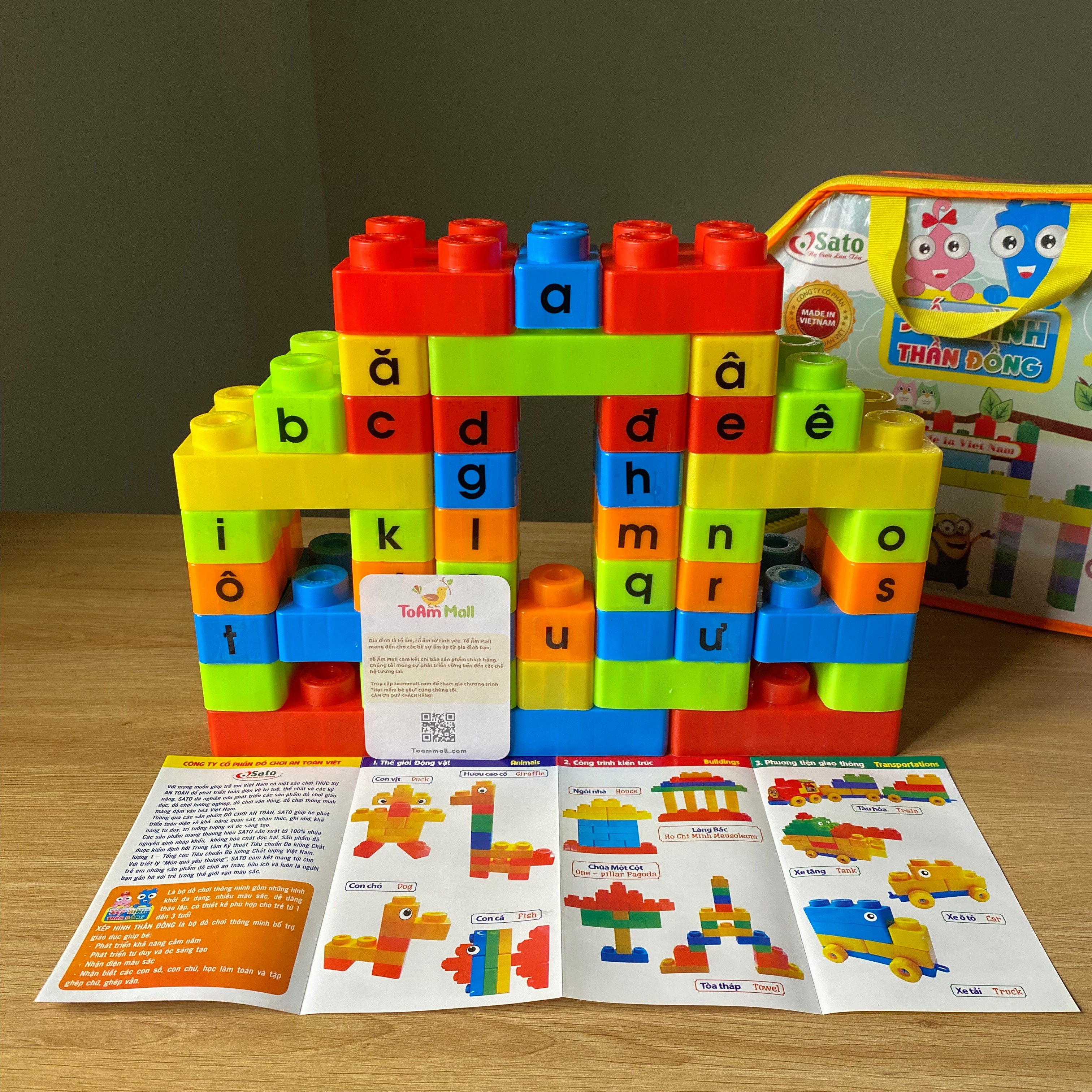 XẾP HÌNH THẦN ĐỒNG - Bé từ 15 tháng tuổi - Nhựa an toàn, Made in Vietnam