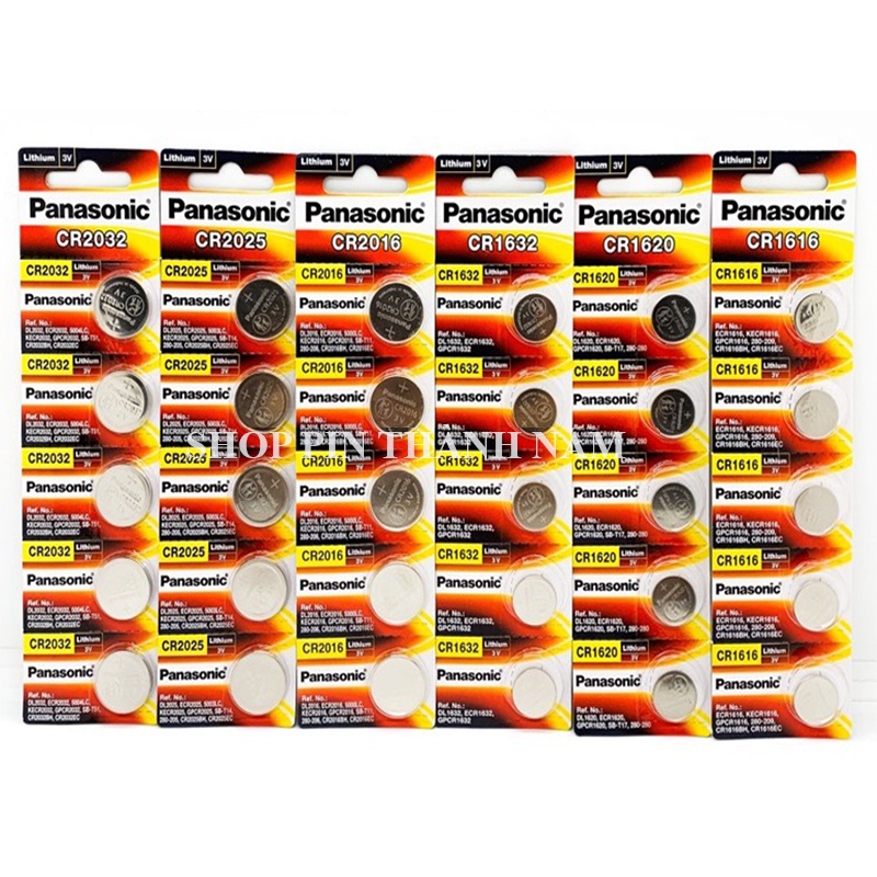 Vỉ 5 viên pin panasonic cr2032 / cr2025 / cr2016 / cr1632 / cr2450 / cr1620 / cr1220 / cr1616 chính hãng