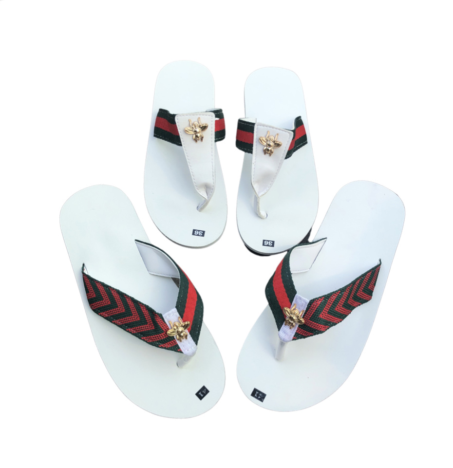 Sandal chip chip dép combo nam và nữ đế trắng quai dù đủ màu đủ size