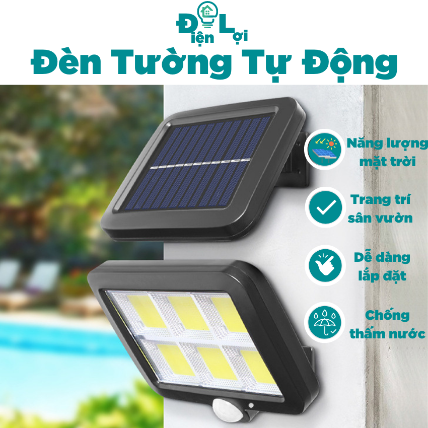Đèn led cảm biến chuyển động năng lượng mặt trời loại siêu sáng trang trí nhà cửa , sân vườn 3 chế độ