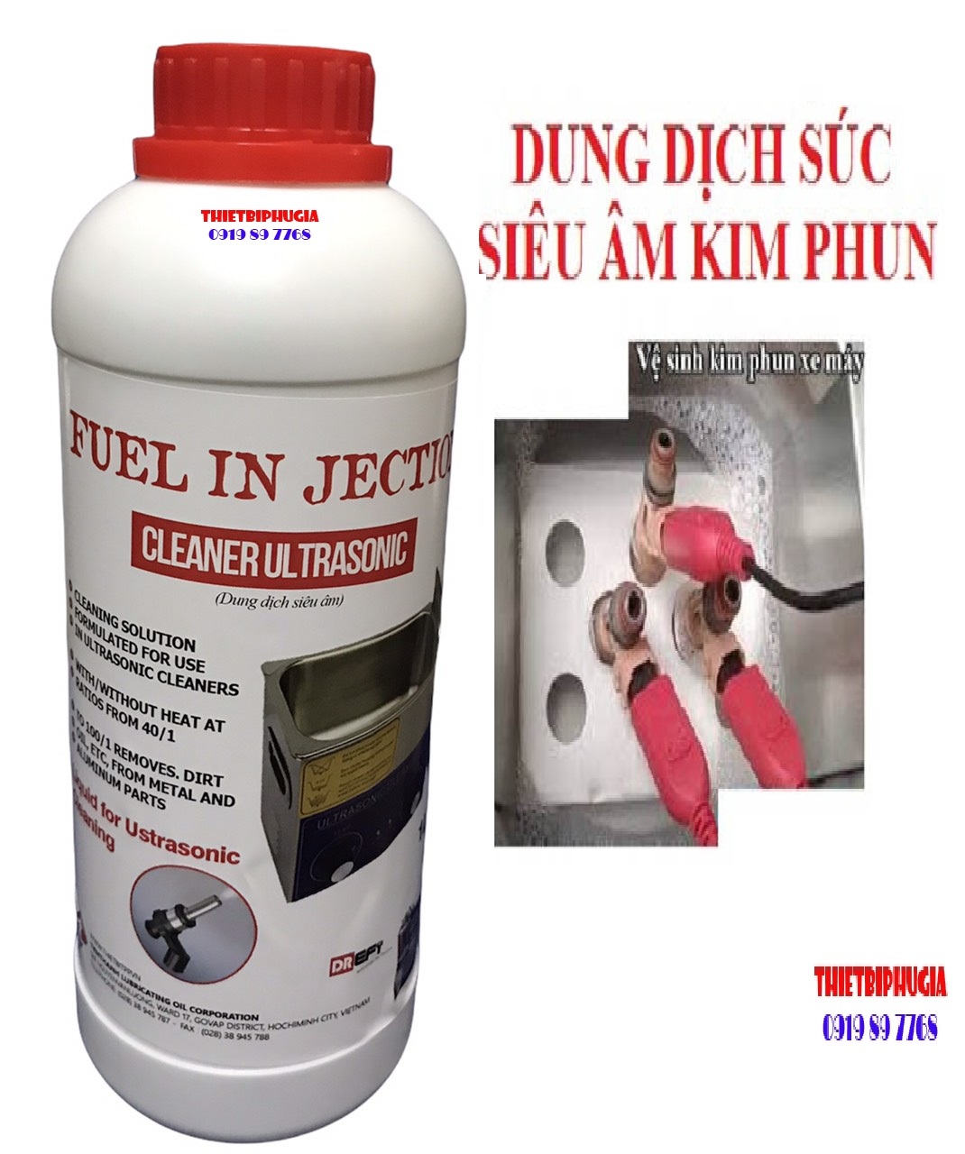 Dung dịch siêu âm súc bét vệ sinh kim phun