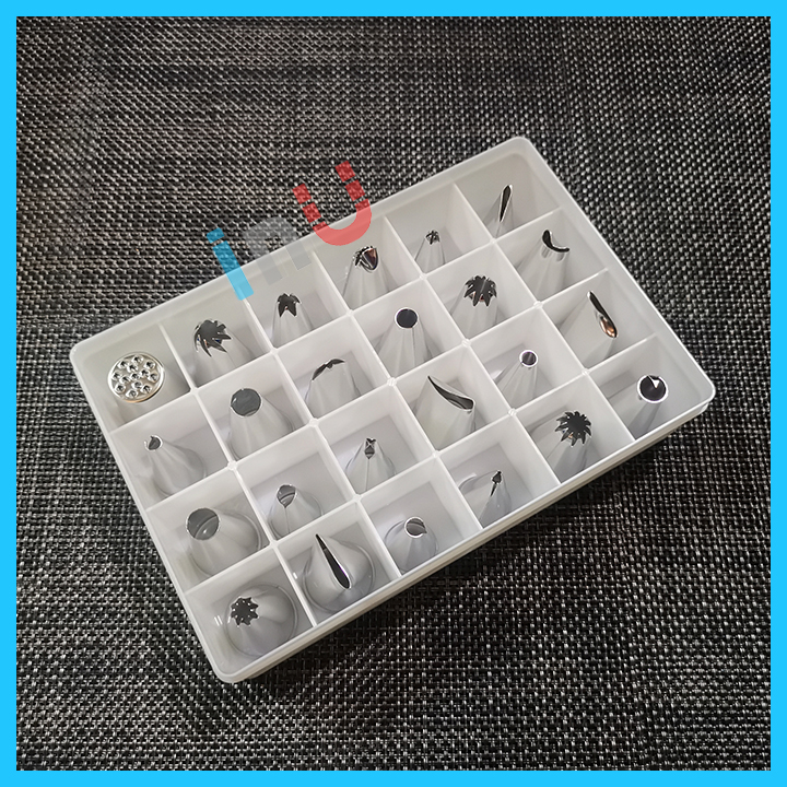 Hộp 24 đui inox bắt bông kem bắt kem cupcake bắt kem su