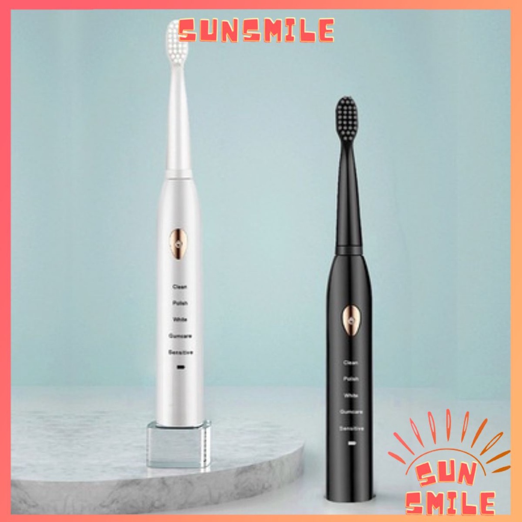 Bàn chải điện sonic X1 [FreeShip Max] Sun Smile bàn chải máy đánh răng cho người lớn, 5 chế độ chăm sóc răng đặc biệt