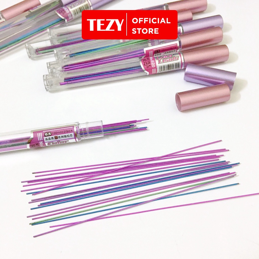 Ngòi bút chì, ngòi chì kim 7 màu 2b 0.5mm - 1 lọ - tezy