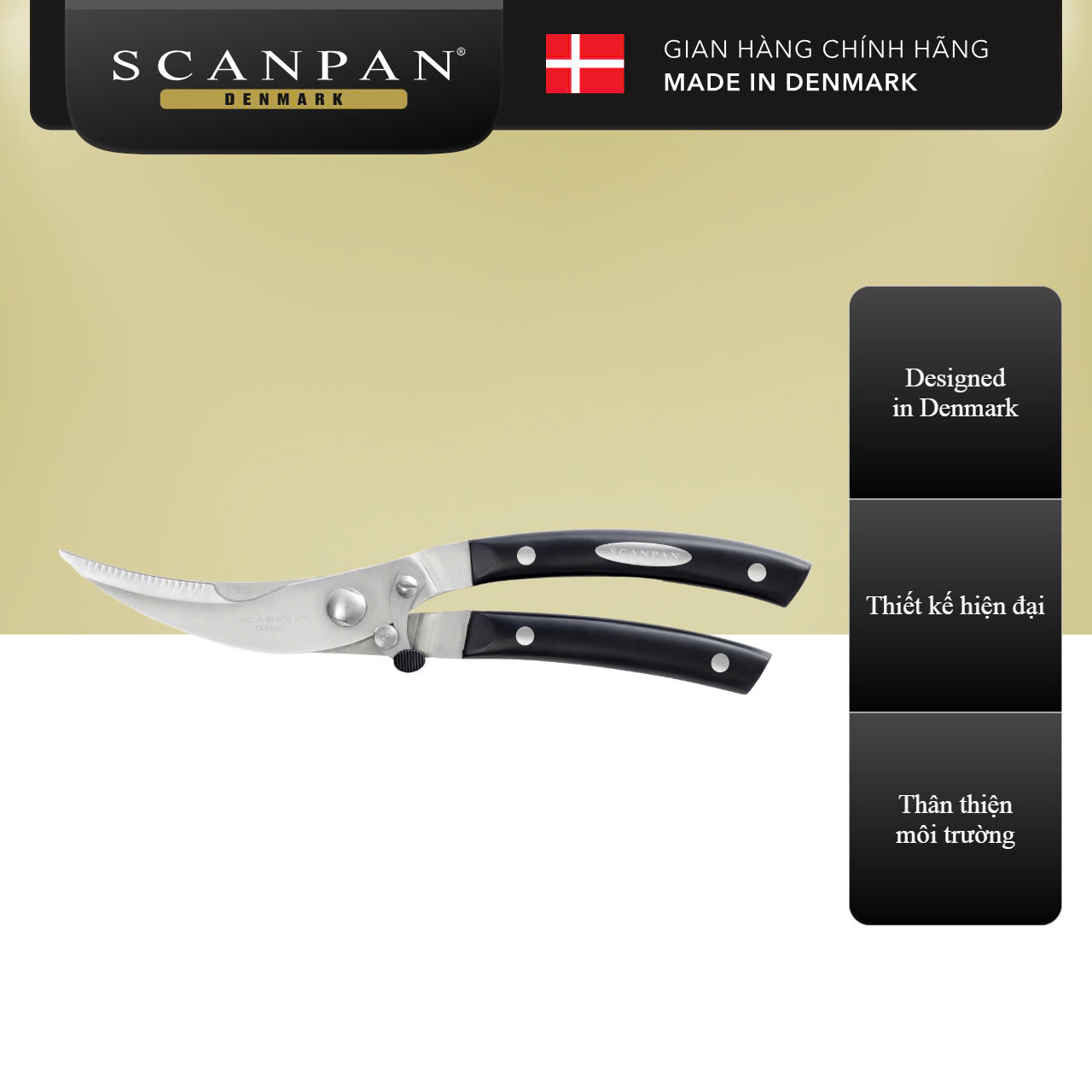 Kéo căt gà bằng thép không gỉ Scanpan Classic 92711000, kéo chuyên cắt gà, cắt xương nhỏ