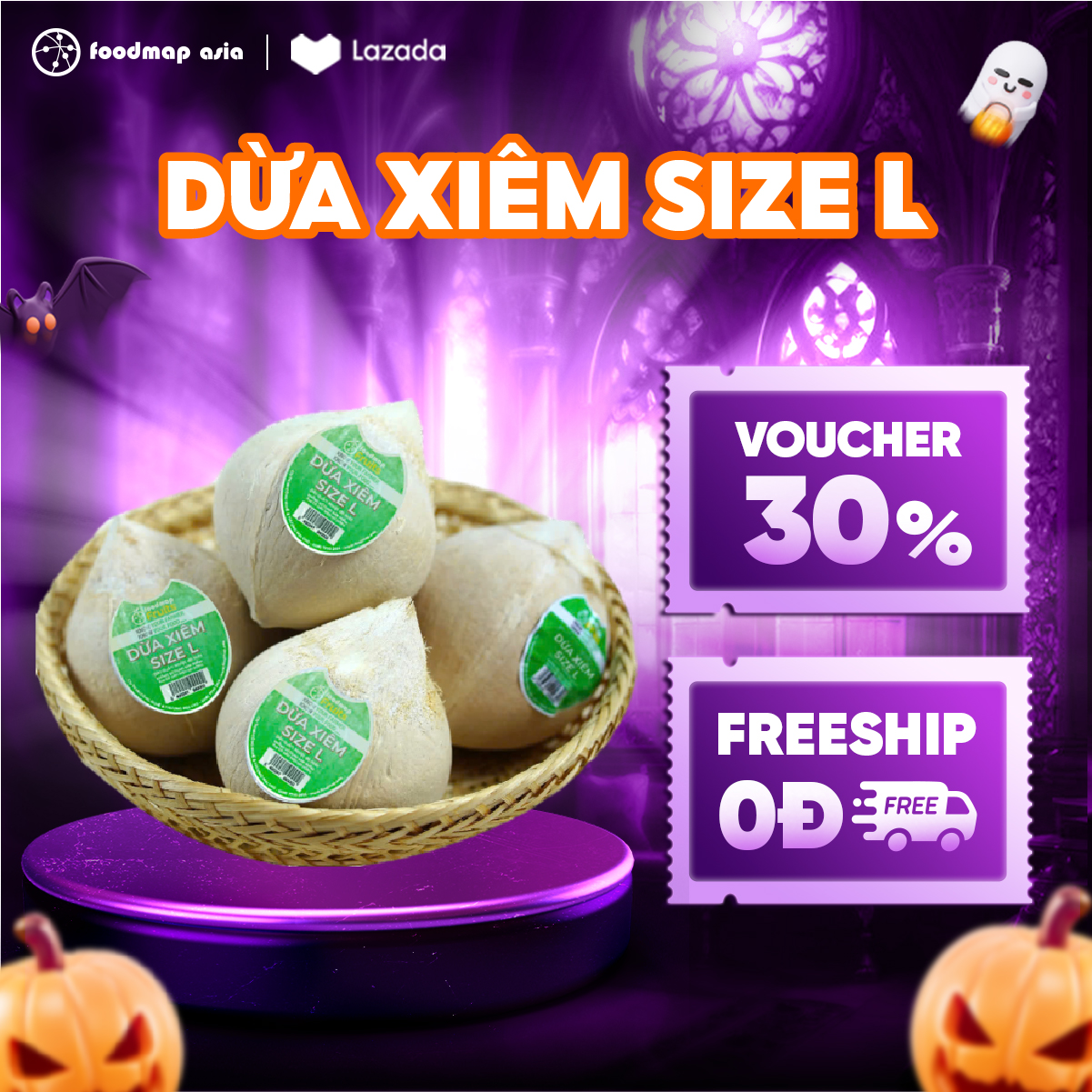 Dừa Xiêm Size L 400gr - Tươi Ngon - Foodmap Fruits