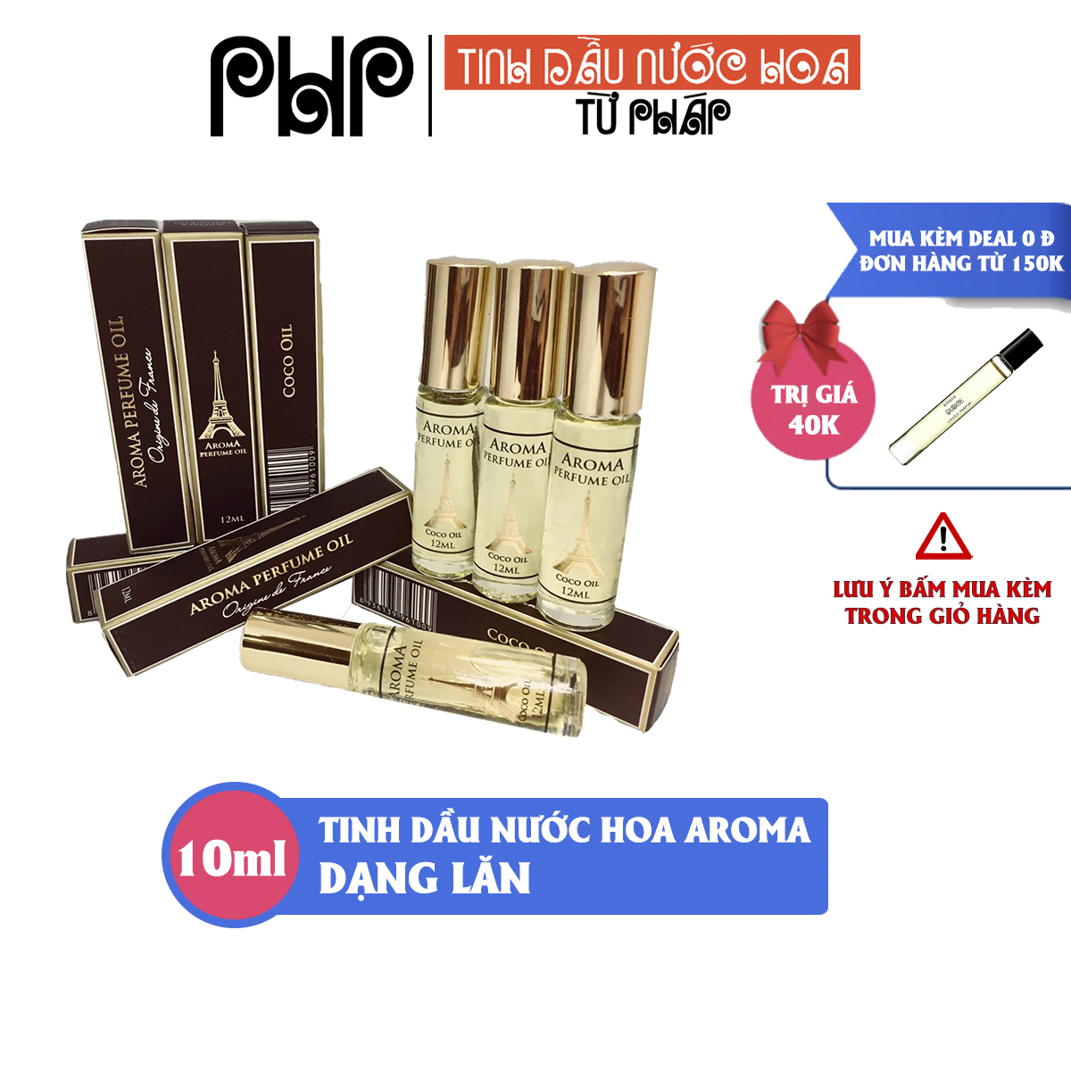 Tinh dầu nước hoa Pháp Aroma, dạng lăn mini 10ml, dành cho các bạn  nam nữ đi học, đi làm và cả đi chơi