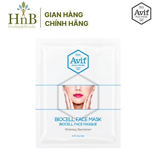 Combo 10 Miếng Mặt Nạ Sinh Học Dưỡng Trắng Da Chuyên Sâu Avif Biocell Brightening Face Mask