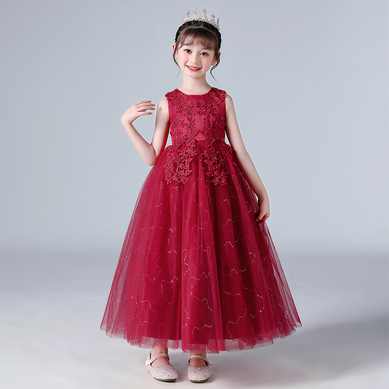 Cô gái Mùa hè không tay Váy khiêu vũ Trang phục váy dài Lễ cưới buổi tối váy công chúa