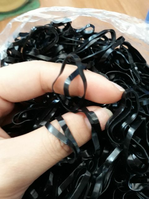 100 dây chun buộc tóc màu đen