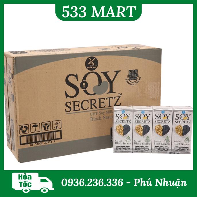 HỎA TỐC HCM Thùng 24 hộp Sữa đậu nành mè đen Soy Secretz 180ml