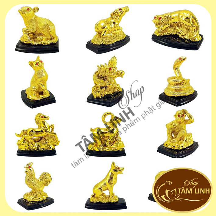 Tượng 12 con giáp xi vàng mẫu đẹp- tâm linh shop_0938628090