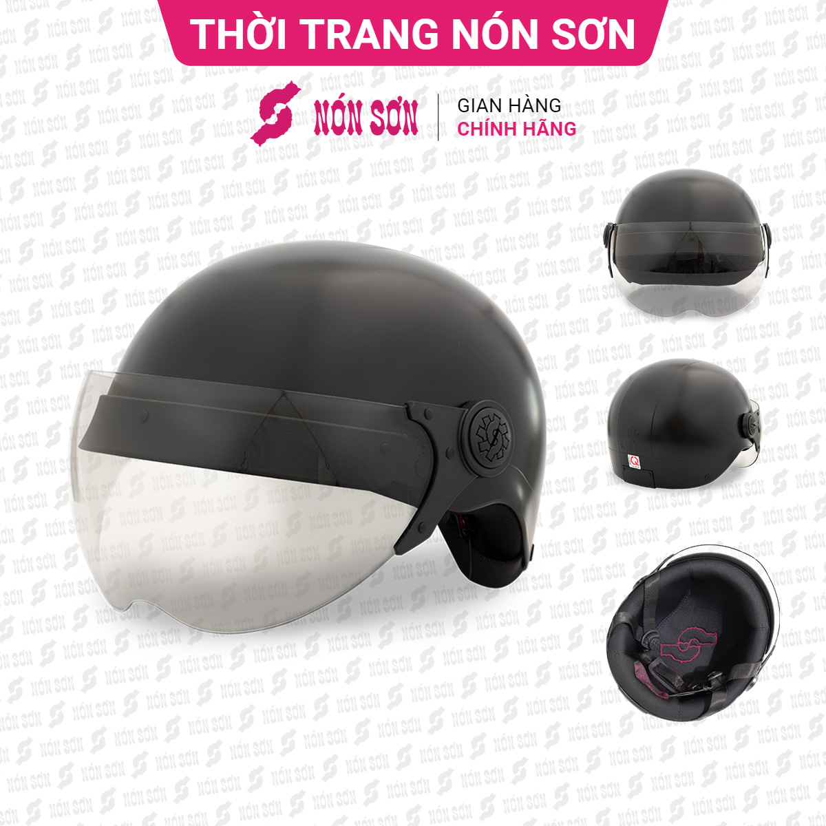 Mũ bảo hiểm nửa đầu có kính chính hãng NÓN SƠN KT-ĐN052