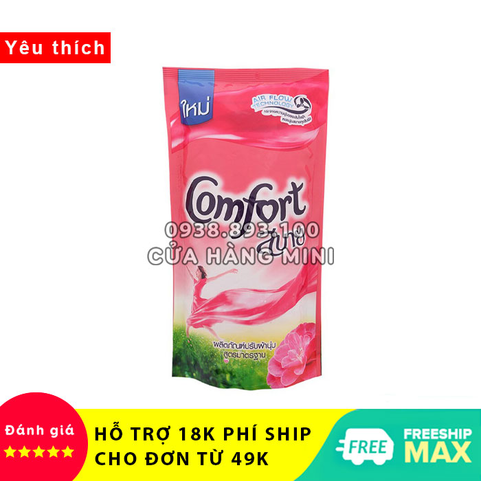 Nước xả vải comfort thái lan túi 500ml màu đỏ hương hoa mẫu đơn