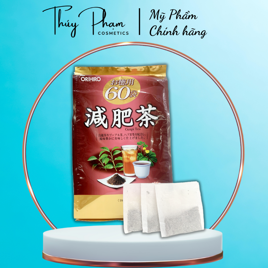 Trà giảm mỡ bụng Nhật Bản Orihiro Genpi, Trà giảm mỡ bụng Genpi Orihiro Nhật Bản 60 gói túi lọc