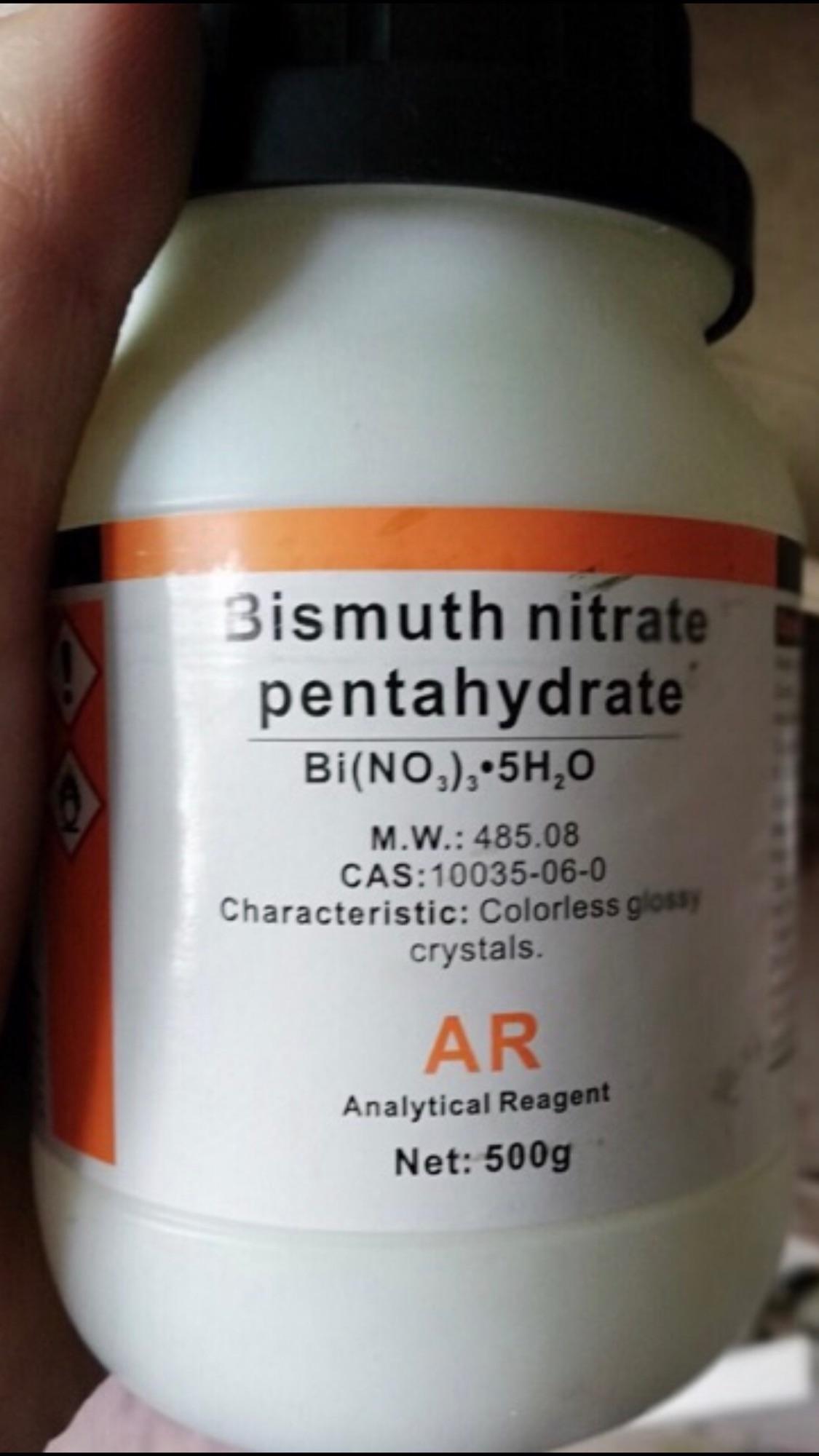 Bismuth nitrate pentahydrate Xilong Bi3.5H2O lọ 500g Bi3