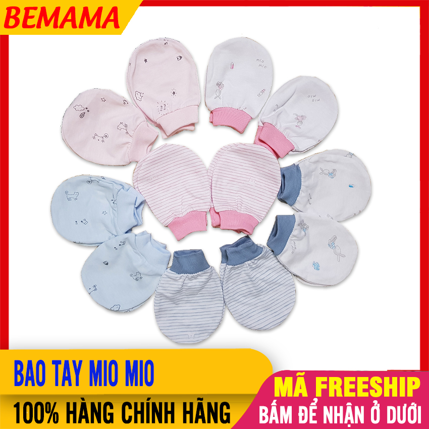 [SET 2 ĐÔI] Bao Tay Cho Bé Sơ Sinh (Mio) Mềm Mại, Set Bao Tay Bo Màu Cho Bé Trai, Bé Gái, Vớ Cho Trẻ Sơ Sinh- Phụ Kiện Cho Trẻ Sơ Sinh - bemama - 1 Set Bao Tay Mio