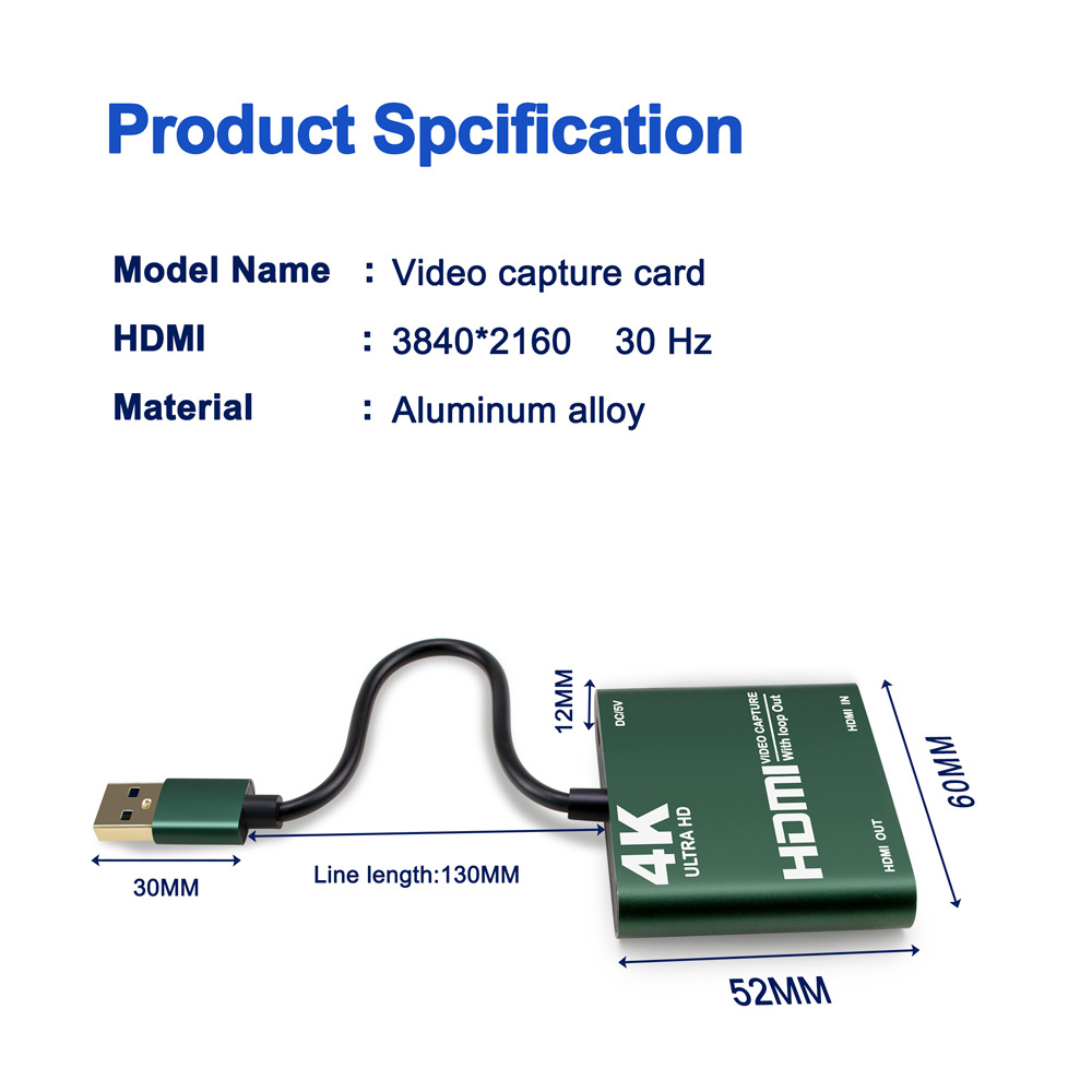 Thiết bị chuyển đổi hình ảnh video capture card input 4k usb 3.0 output 1080p 60 pfs, output 4k 30hz