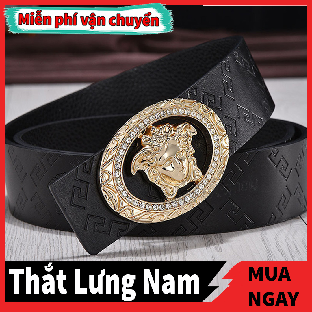 Thắt lưng nam M13 - Khóa đinh cài -Thắt lưng nam đẹp - Mặt hình thoi đính đá mặt khóa đẹp- Dây da PU-Quà tặng hấp dẫn