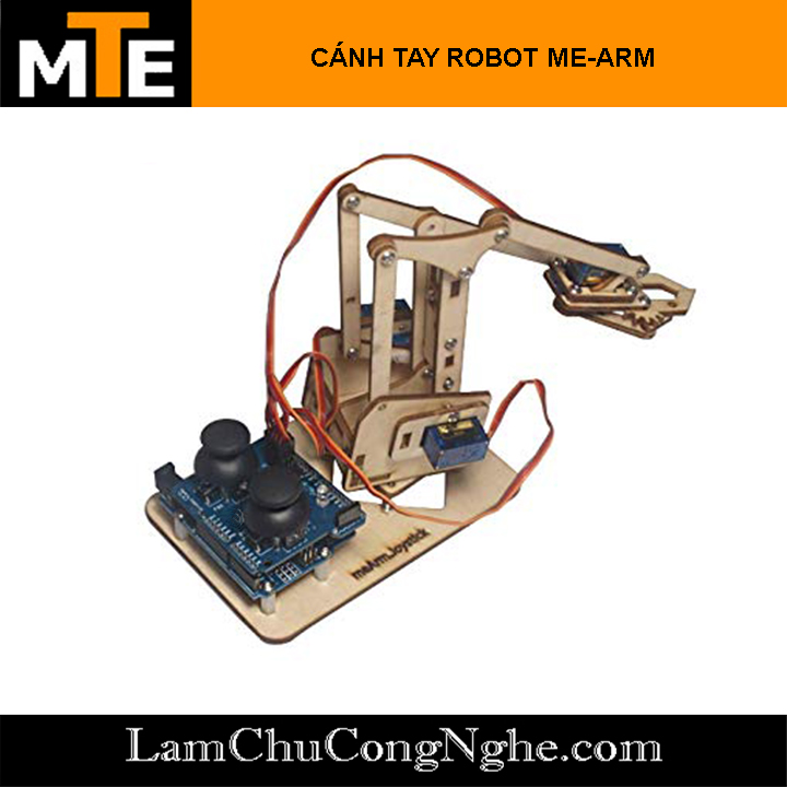 Cánh tay robot DIY Me-Arm tự ráp: khung + servo + module joystick + ốc vít